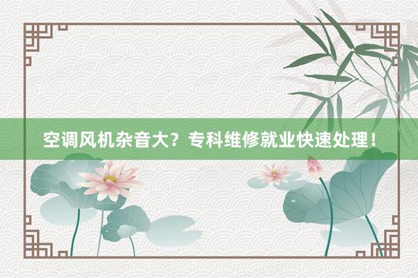 空调风机杂音大？专科维修就业快速处理！